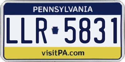 PA license plate LLR5831