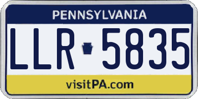 PA license plate LLR5835