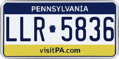 PA license plate LLR5836