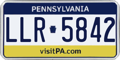 PA license plate LLR5842