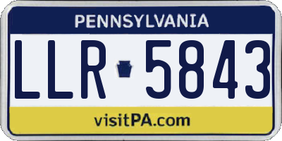 PA license plate LLR5843