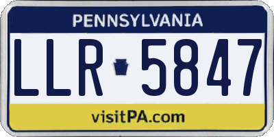 PA license plate LLR5847