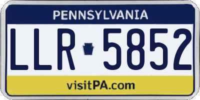 PA license plate LLR5852