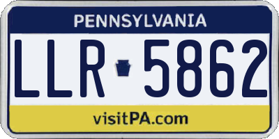 PA license plate LLR5862