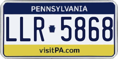 PA license plate LLR5868