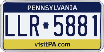 PA license plate LLR5881