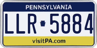PA license plate LLR5884