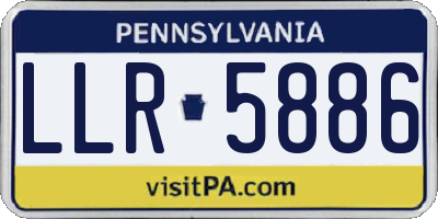 PA license plate LLR5886