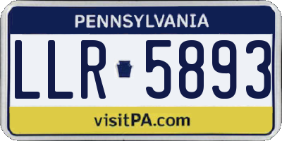 PA license plate LLR5893