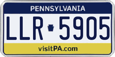 PA license plate LLR5905