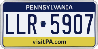 PA license plate LLR5907