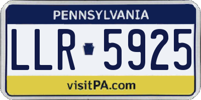 PA license plate LLR5925