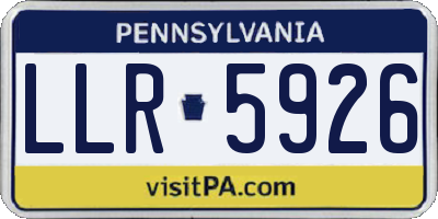 PA license plate LLR5926