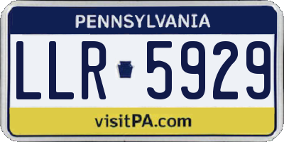 PA license plate LLR5929