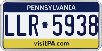 PA license plate LLR5938