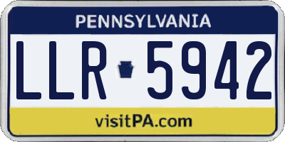 PA license plate LLR5942