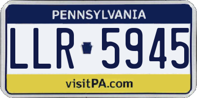 PA license plate LLR5945
