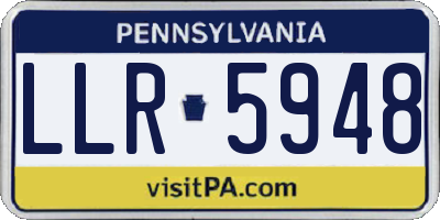 PA license plate LLR5948