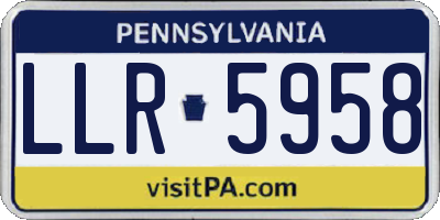 PA license plate LLR5958