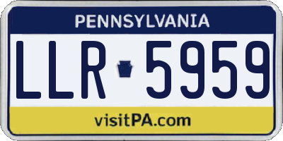 PA license plate LLR5959