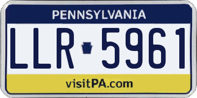 PA license plate LLR5961