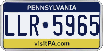 PA license plate LLR5965