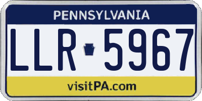 PA license plate LLR5967