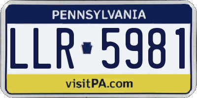 PA license plate LLR5981