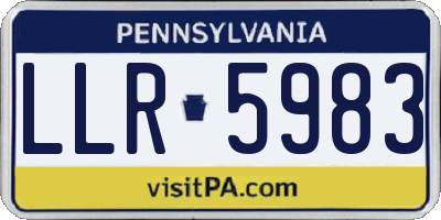 PA license plate LLR5983