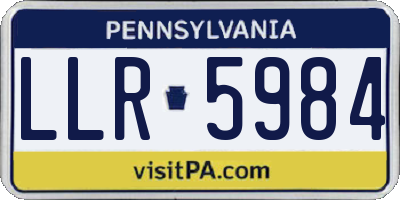 PA license plate LLR5984