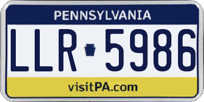 PA license plate LLR5986