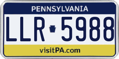 PA license plate LLR5988