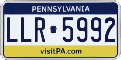 PA license plate LLR5992