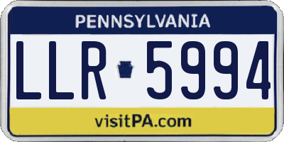 PA license plate LLR5994