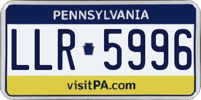 PA license plate LLR5996