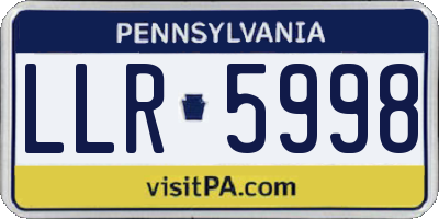 PA license plate LLR5998