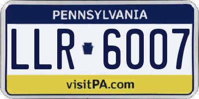 PA license plate LLR6007