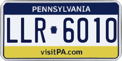 PA license plate LLR6010
