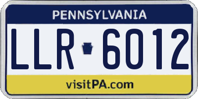 PA license plate LLR6012