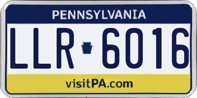 PA license plate LLR6016