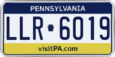 PA license plate LLR6019