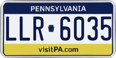 PA license plate LLR6035