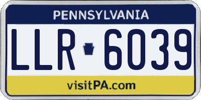PA license plate LLR6039