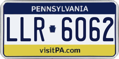 PA license plate LLR6062