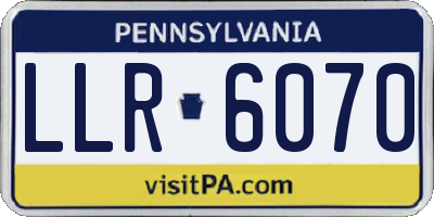 PA license plate LLR6070