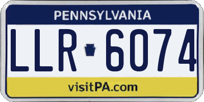 PA license plate LLR6074