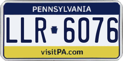 PA license plate LLR6076