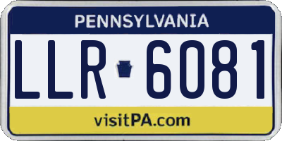 PA license plate LLR6081