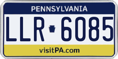PA license plate LLR6085