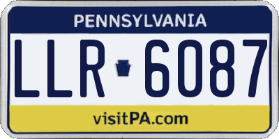 PA license plate LLR6087